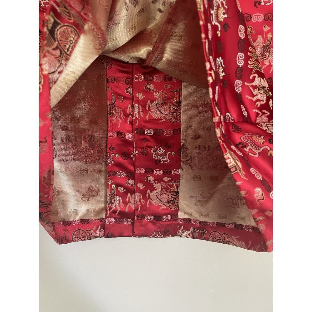 Vintage Chicos Asian Inspired Oriental Print Shacket Jacket Art To Wear Size 1 - Picture 8 of 11